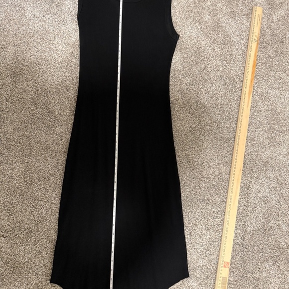 Wilfred Free Ribbed Midi Raw hemmed Dress – Black (Size M) - Picture 7 of 8
